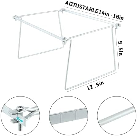 8 Pack Heavy Duty Steel Hanging File Frame, 14 to 18 Inch