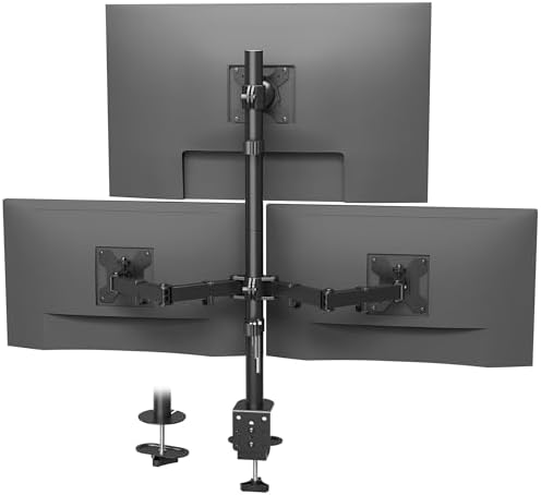 BONTEC Triple Monitor Desk Mount, Supports 13-32 Inch, VESA 75x75/100x100mm