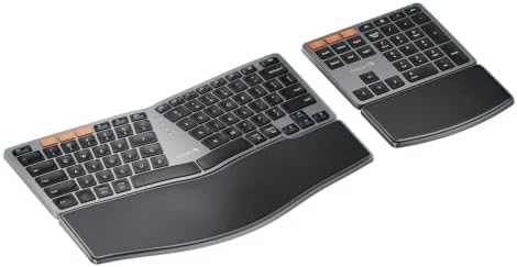 ProtoArc Ergonomic Keyboard and Numeric Keypad - Black and Gray