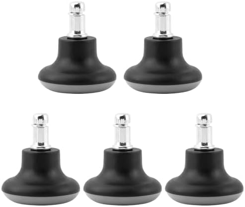 5 Pack Bell Glides Replacement, Chair Feet Low Profile Wheel Stopper, Office Chair Feet Swivel Caster Wheels to Fixed Stationary Castors, Fit 7/16" × 7/8" Chair Stem