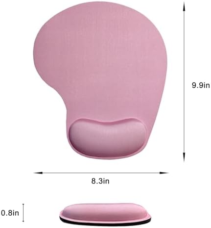 Mouse Pad with Wrist Support, Ergonomic Mouse Pads with Memory Foam Wrist Rest, Easy Typing Pain Relief, Comfortable Home Office Computer Wrist Support Pads for Working Studying Gaming, Pink