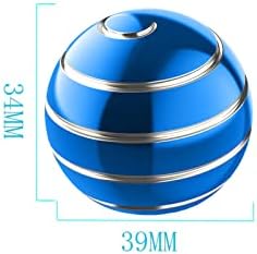 Kinetic Spinning Desk Toy Metal Fidgets ADHD 1.54in Blue Silver