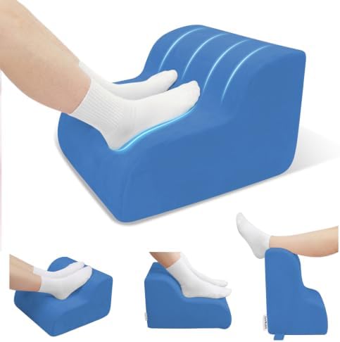 Foot Rest for Under Desk at Work,2-Tier Footrest with Handle Blue