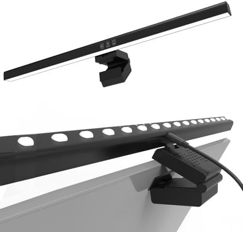 BY-J Computer Monitor Light Bar, Screen Monitor Lamp for Eye Caring, e-Reading LED Task Lamp with Stepless Adjustment, Touch Control, No Screen Glare Space Saving