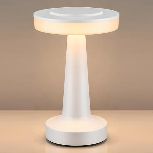 Riakrum 1 Pcs LED Cordless Table Lamp Bulk Rechargeable,White