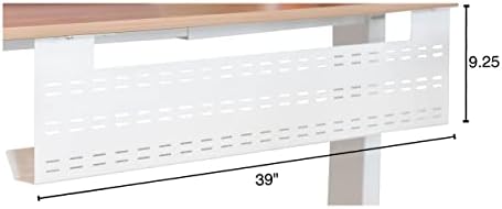 Stand Up Desk Store Under Desk Cable Management Tray Horizontal Computer Cord Raceway and Modesty Panel (White, 39")