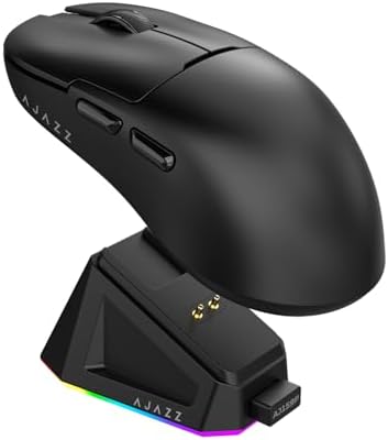 DAIDAI AJAZZ AJ159P Wireless Gaming Mouse with RGB Charging Dock, PAW3395 26K DPI Sensor, 56G Lightweight Ergonomic Mouse, 5 Programmable Buttons, 80 Million ASIN Switch