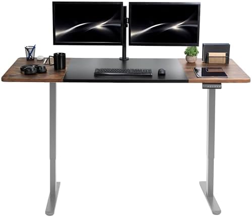 VIVO Black/Vintage Brown 71 x 30 in Standing Desk, DESK-KIT-E2G7BN