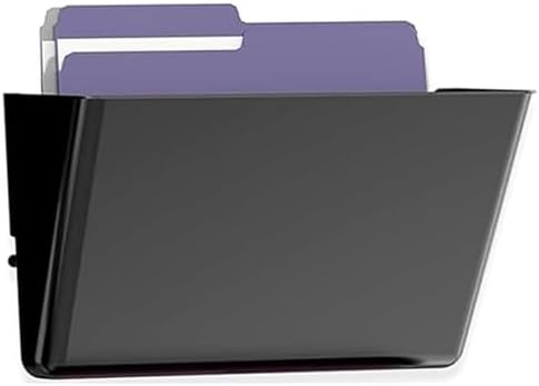 MINDEPOT 1 Pockets Acrylic Wall File Organizer, Wall File Holder Black