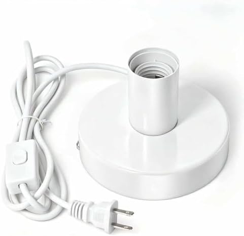 Table Lamp Base, E26/E27 Plug in Lamp Holder with Switch, White