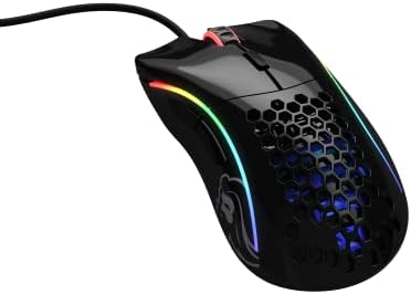 GLORIOUS Gaming Model D Wired Gaming Mouse - 68g Superlight Honeycomb Design, RGB, Ergonomic, Pixart 3360 Sensor, Omron Switches, PTFE Feet, 6 Buttons - Glossy Black