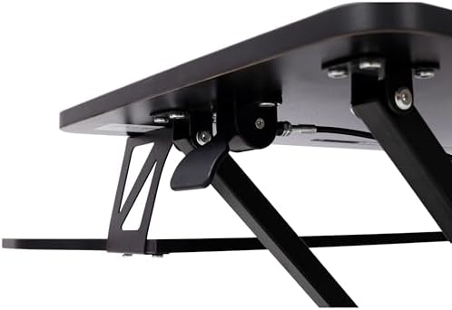 Standing Desk Converter, 32" Wide, Height Adjustable Sit Stand Up Desk Riser with Keyboard Tray, Desktop Workstation for Home Office Computer Laptop, Black
