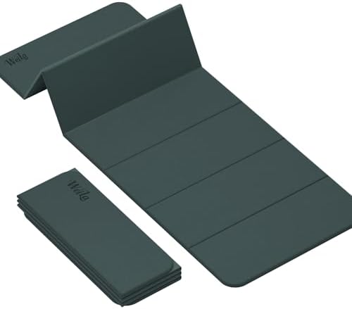 WEILA 1/2 Inch 70"x24" Foldable TPE Yoga Mat, Thick Non Slip Pilates Mat
