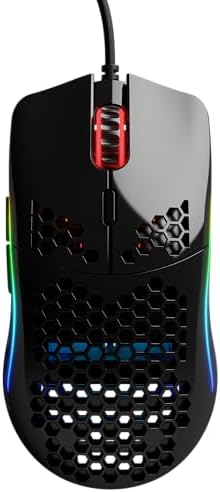 GLORIOUS Model O- (Minus) Compact Wired Gaming Mouse - 58g Superlight Honeycomb Design, RGB, Pixart 3360 Sensor, Ambidextrous, Omron Switches - Glossy Black