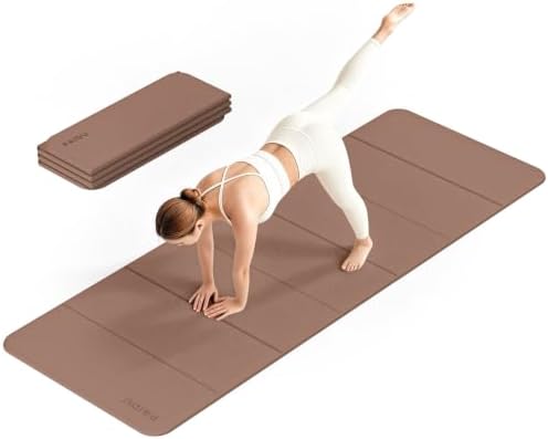 PAIDU Foldable Yoga Mat 10mm Thick, 75"x26" Non-Slip Fitness Exercise Mat