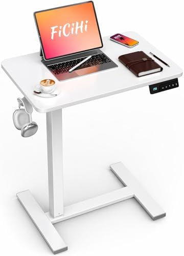 FiCiHi 24 Inch Small Electric Standing Desk, Adjustable Mobile Laptop Desk