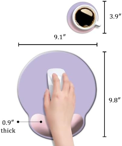 DOOKE ErgoComfort Wrist Rest Mouse Pad-Ergonomic Office Mousepad with Wrist Support-Non-Slip, Design Desk Accessories Mat for Home&Game Decor Pink Purple