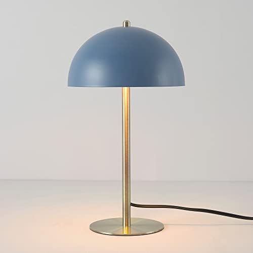 Globe Electric 15" Matte Blue Desk Lamp with Matte Brass Accents