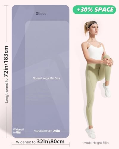 KEEP Extra Wide Yoga Mat, 7mm Thick 72" x 32" Exercise Mat