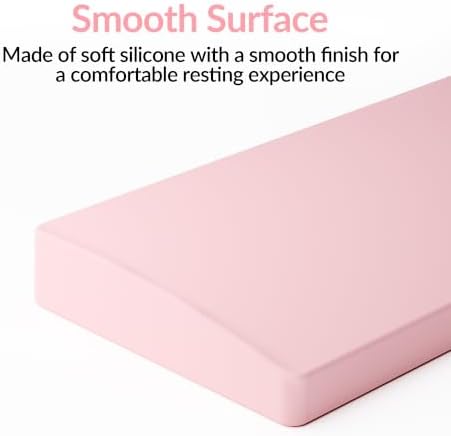Keychron Silicone Wrist & Palm Rest, 17.6" Full Size for K10 Pro / K10 Max, Q6/V6 Series (Pro/Max/Ultra/HE), Washable, Non-Slip Base, Typing Support, Light Pink