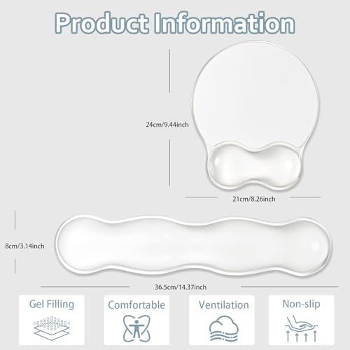 Mousepad with Gel Wrist Rest for Keyboard and Mouse - Office Accessories