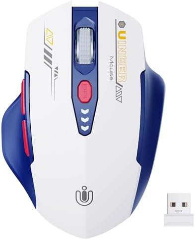 Uineer Wireless Mouse, 2.4GHz Rechargeable Computer Mouse, Battery Display