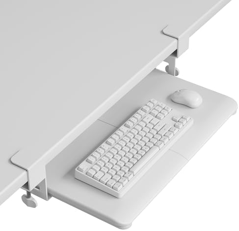 BONTEC Under Desk Keyboard Tray, Pull-Out Keyboard & Mouse Platform