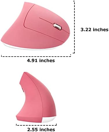 Wireless Mouse Ergonomic Vertical Ergo High Presion Optical Lightweight Cordless LED Light Large Cute Wireless Mouse for Laptop Computer Mac Office Girl Boy Adults Gift , 800/1200/1600 DPI, 6 Buttons