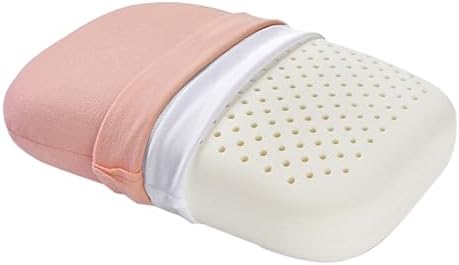 Multi-Applications Latex Sleep Pillow Office Desk Nap Pillow Breathable Head Support Bed Pillow Cushion for Home, Office, Trip (Pink)