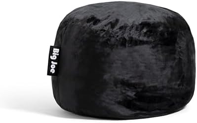 Big Joe Fuf 2.5Ft Foam Kids Bean Bag Chair, Ages 3+, Black Plush
