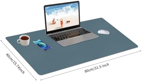Bloss Light Blue Desk Mat 31.5x15.7, Desk Matt for Desktop, Waterproof Large Desk Mat, Computer Mat for Office/Home/Decor