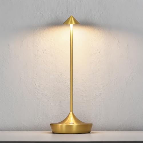 Cordless Rechargeable LED Table Lamp, Gold