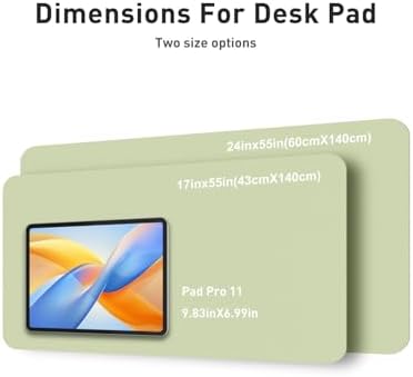 Aothia Faux Leather Desk Mat - Non-Slip PU Leather Desk Blotter, Waterproof Writing Surface, Large Desk Pad for Office & Home (Grass Green, 55" x 24")