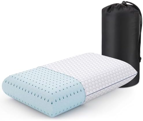 CushyOasis Memory Foam Pillows for Sleeping, Bed Pillow, Camping Size
