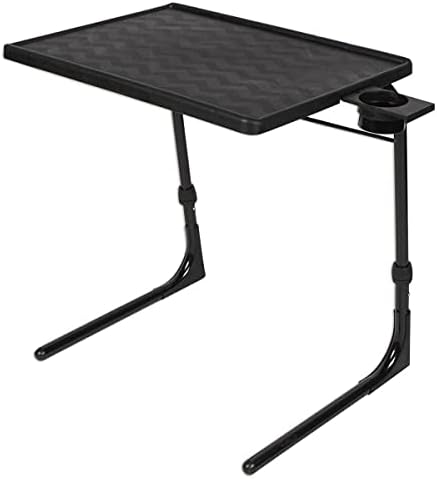 Table-Mate TV Tray Table | Portable Desk Folding Dinner Tray, Couch Table Trays for Eating Snack Food, Portable Laptop Desk, Bed Trays for Eating | Adjustable TV Trays with 3 Angles and Cup Holder