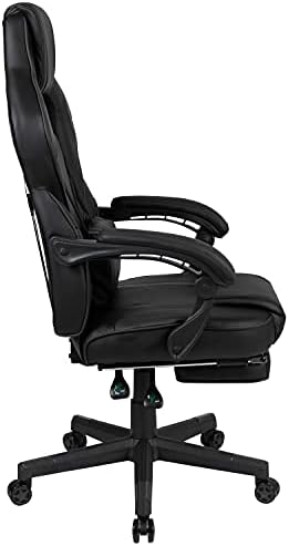 Flash Furniture X40 Gaming Chair Racing Ergonomic Computer Chair with Fully Reclining Back/Arms, Slide-Out Footrest, Massaging Lumbar - Black