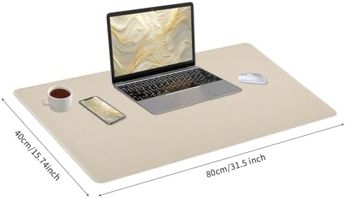 Bloss Beige Desk Mat with Stitched Edges,27.6" x 13.8" Keyboard Pad