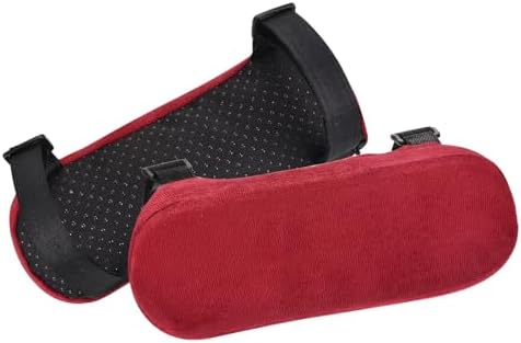 PATIKIL Office Chair Arm Pads, 2 pcs Office Chair Arm Cover Soft Office Chair Armrest Pads Memory Foam Cotton Removable Washable for Desk Computer Gaming, Red