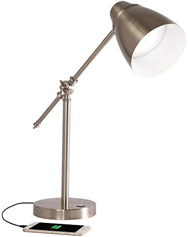 OttLite Harmonize LED Desk Lamp with USB Port, Brushed Nickel