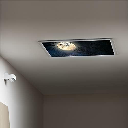 Fluorescent Light Cover Decorative Ceiling Light Filters,Night Sky Pattern,for Classroom Office Hospitals Home Ceiling Decorative,2ft x 4ft,Dark Blue
