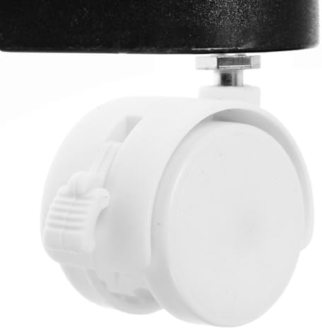 4Pcs White Furniture Casters Wheels with Brake, Universal Chair Wheels Swivel Office Caster Replacement Parts for Computer Chairs Rolling Furniture Quiet Movement