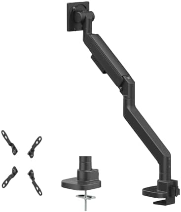 SilverStone Technology ARM15 Monitor Arm for 17-57” Screens, Supports up to 44 lbs, Heavy Duty Gas Spring Design, SST-ARM15B