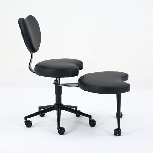 Cross Legged Office Chair with Swivel Footstool, Meditation Desk Chair