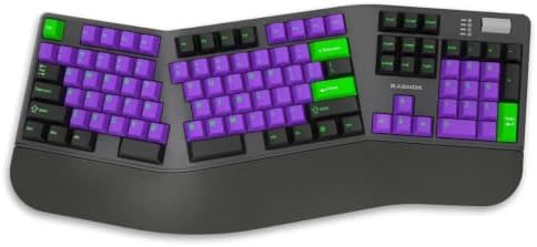 Ergonomic Mechanical Keyboard Split Keyboard Wireless with RGB Backlight, Wrist Rest, Rechargeable, 3-Pin Hot Swappable, Control Knob, 2.4 GHz/Bluetooth/USB-C Wired for Win Mac PC