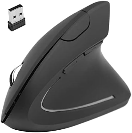 Jectse Vertical Mouse, 2.4G Wireless, Adjustable DPI, Battery Powered, Lighted, Quiet, Ideal for Gaming and Working