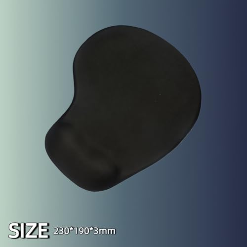 Silicone Wrist Rest Mouse Pad, Ergonomic Memory Foam Cushion, Non-Slip Rubber Base, Surface for Office, Gaming, Home - Comfortable Support to Reduce Wrist Fatigue (Black) 1Pcs