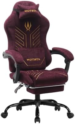 Gaming Chair Fabric with Footrest for Office and Home 300 LBS Purple