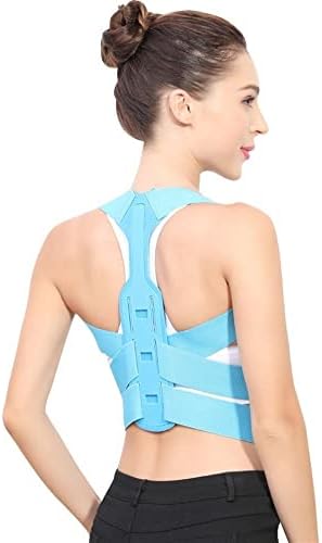 Adjustable Upper Back Posture Corrector for Women Invisible Back Brace Shoulder Neck Clavicle Spine Brace Back Lumbar Support Belt Corset Hunchback Correction(Blue,Large)