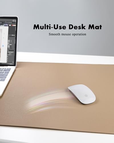 YSAGi Double-Sided Cork PU Leather Waterproof Desk Pad Protector for Office