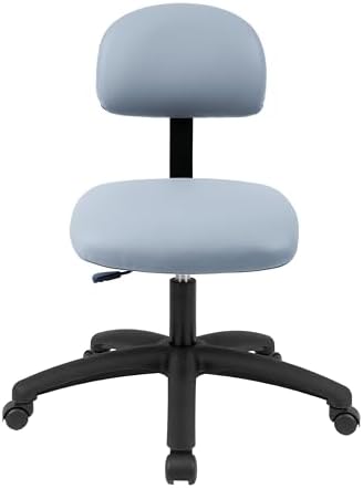 FSS Series Square seat Low (17"-22") seat Height Chair. Vinyl-for Office, Garage, Desk, Shop, Computer, Doctor, Medical, Easy to Clean! NO Footring (Gray, Low, _Standard Casters)